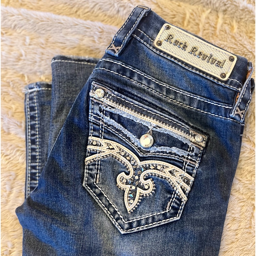Rock revival blue jeans